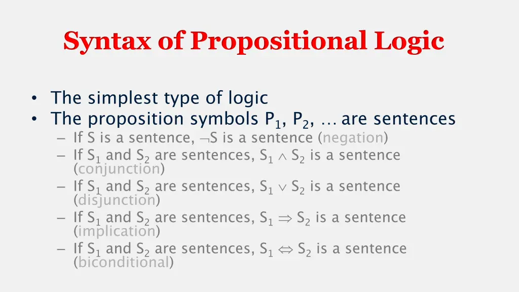syntax of propositional logic
