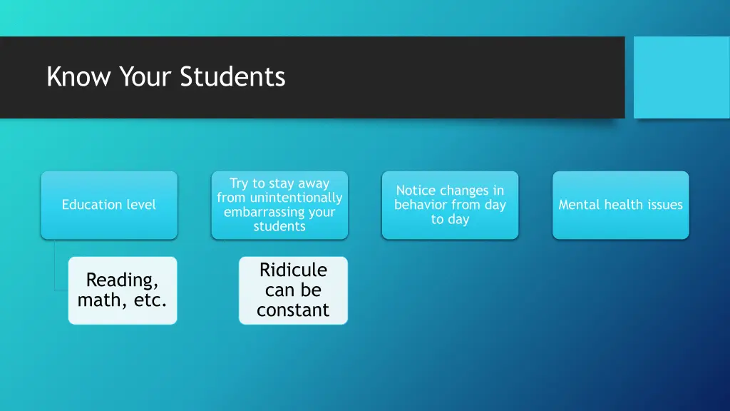 know your students