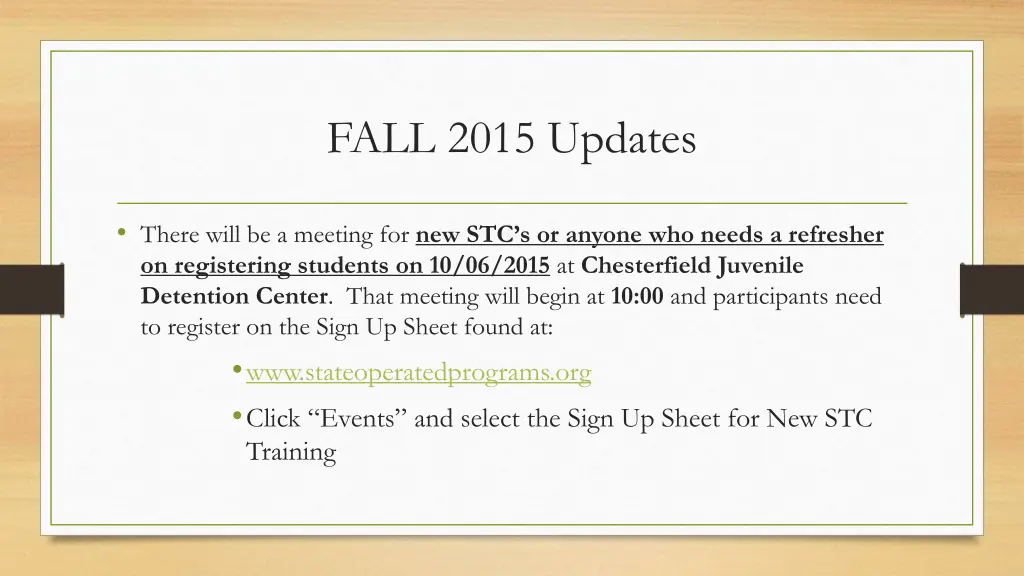 fall 2015 updates 1