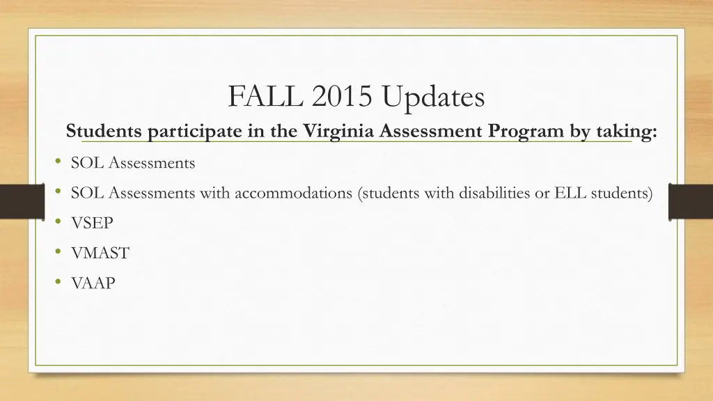 fall 2015 updates 2