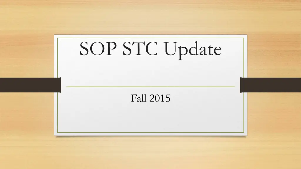 sop stc update