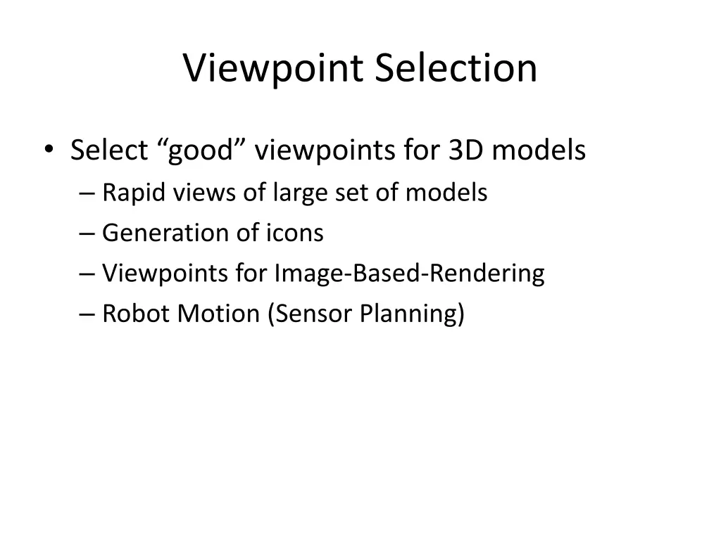 viewpoint selection