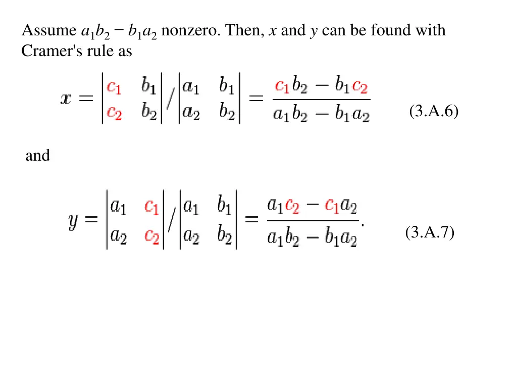 assume a 1 b 2 b 1 a 2 nonzero then
