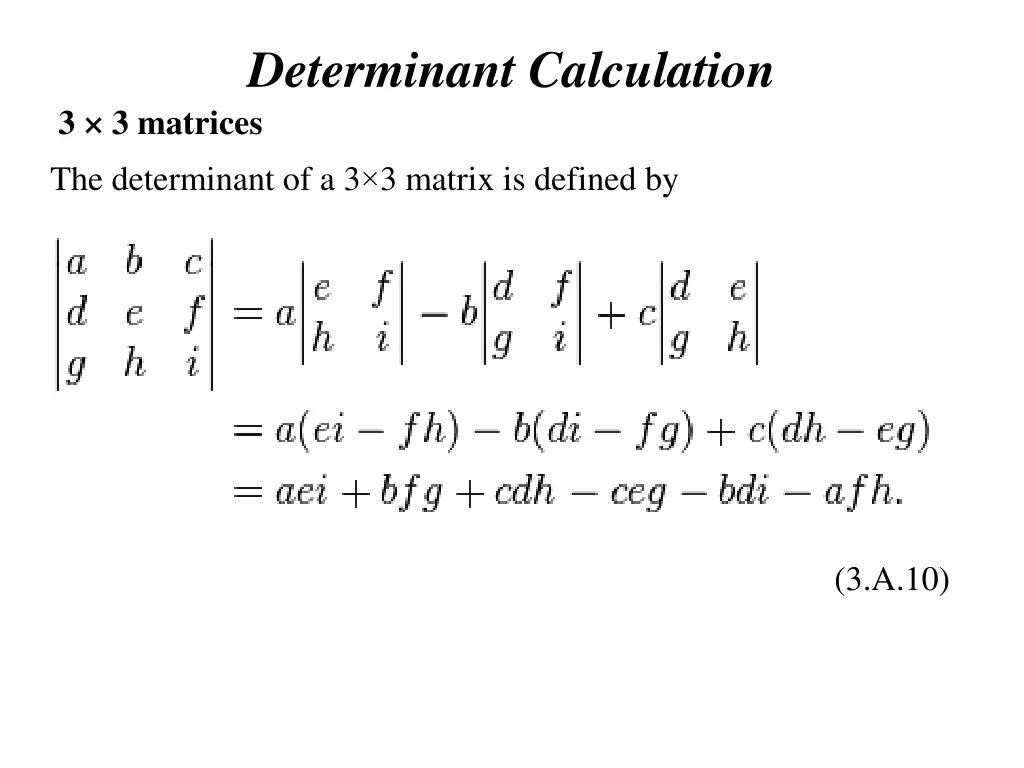 determinant calculation 3 3 matrices