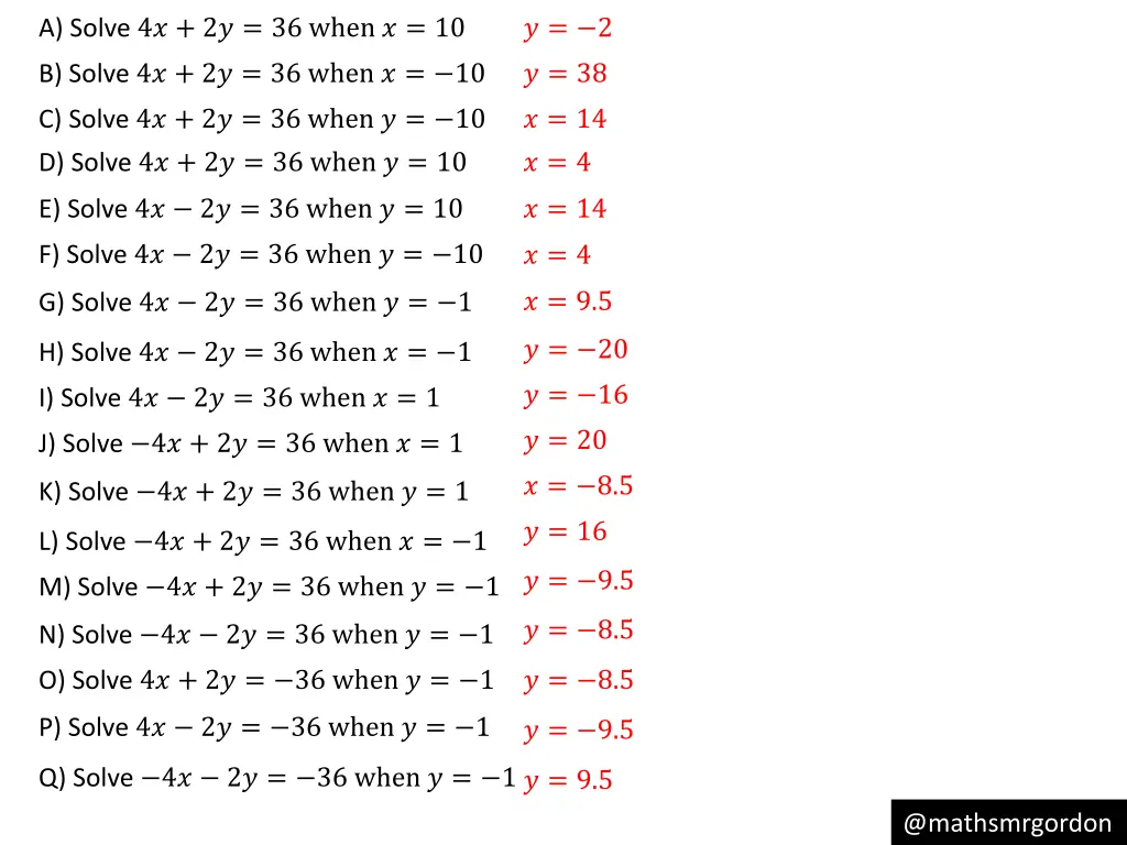a solve 4 2 36 when 10 1
