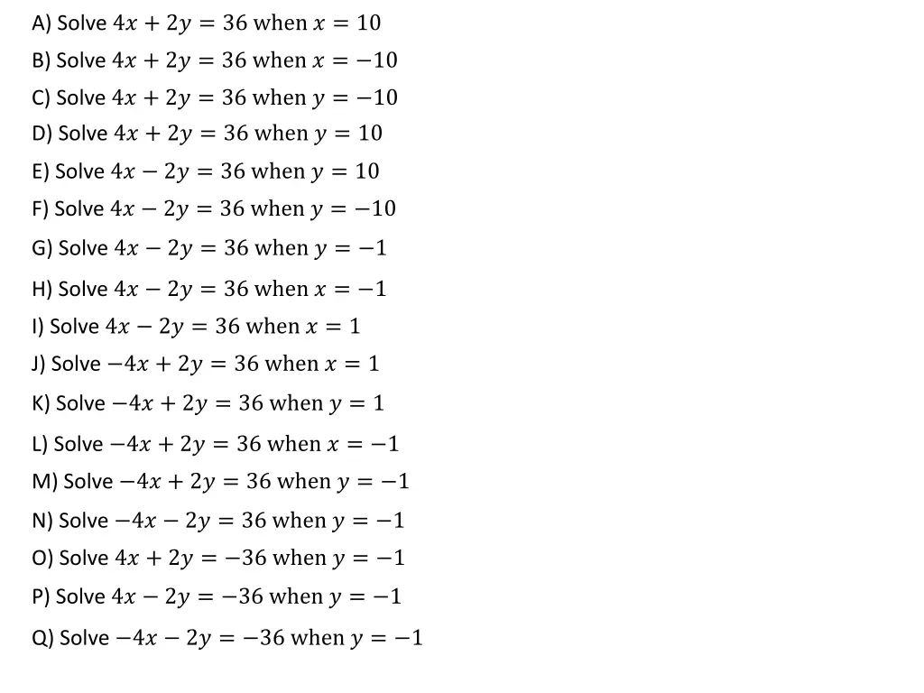 a solve 4 2 36 when 10