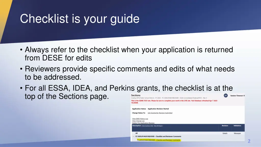checklist is your guide
