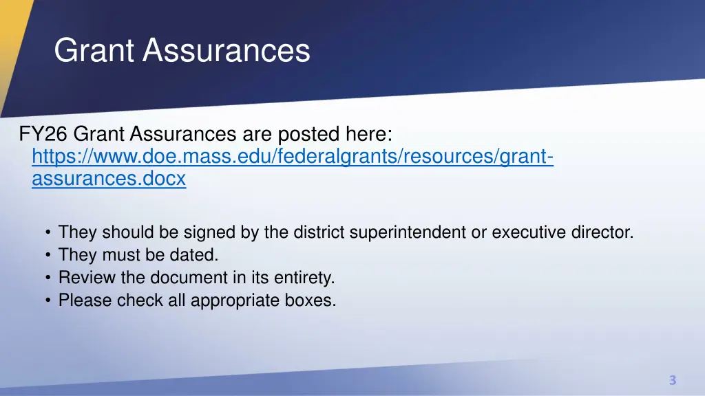 grant assurances