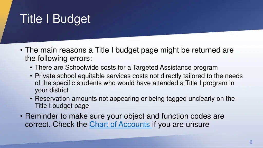 title i budget