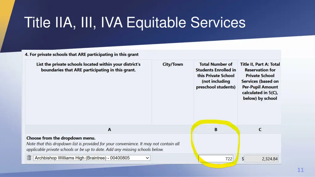 title iia iii iva equitable services