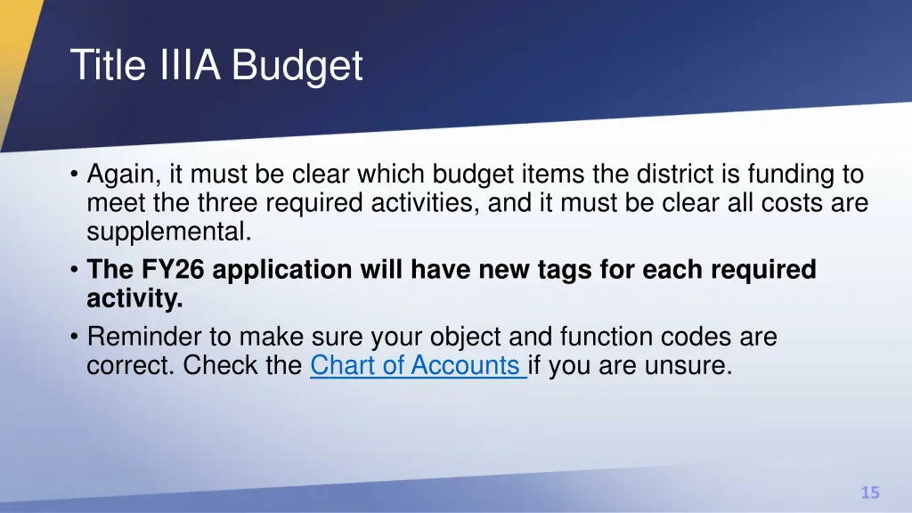 title iiia budget