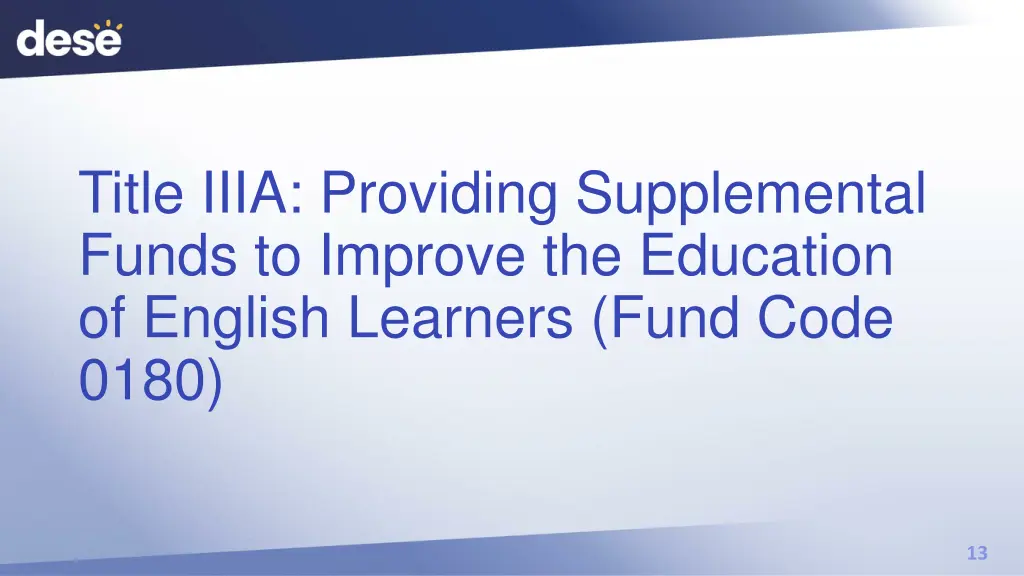 title iiia providing supplemental funds