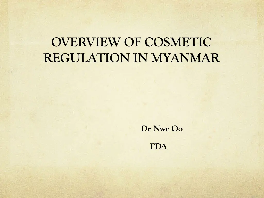 overview of cosmetic regulation in myanmar