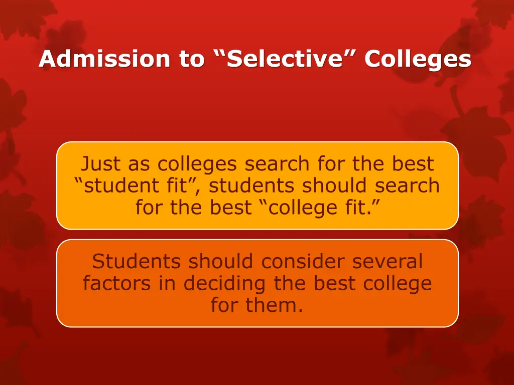admission to selective colleges