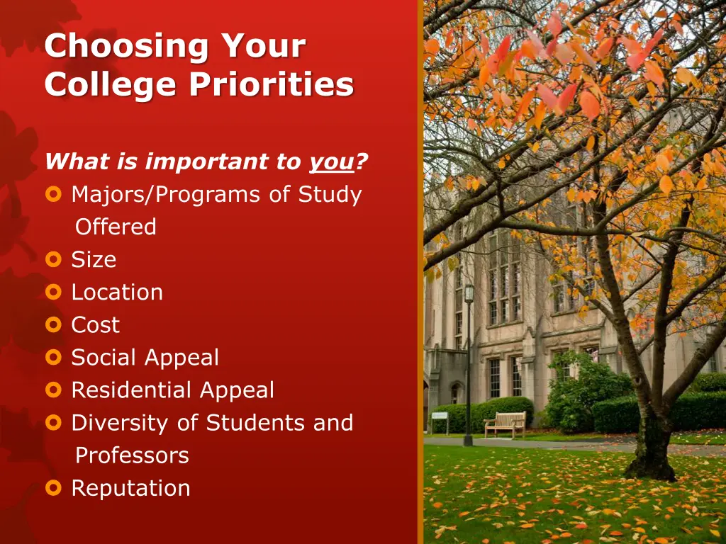 choosing your college priorities