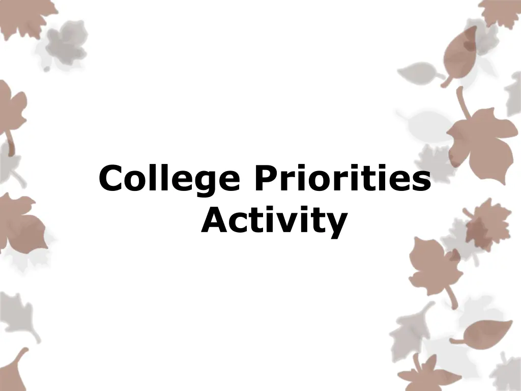 college priorities activity