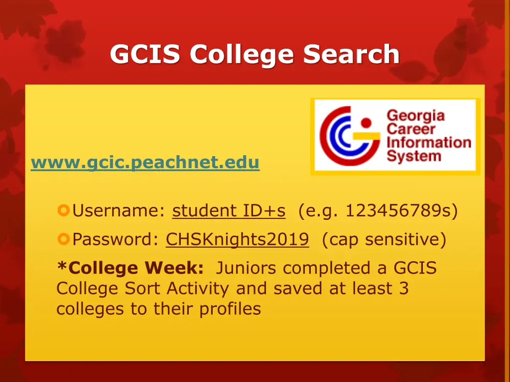 gcis college search
