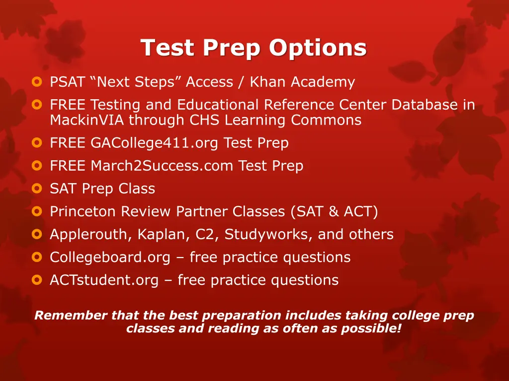 test prep options