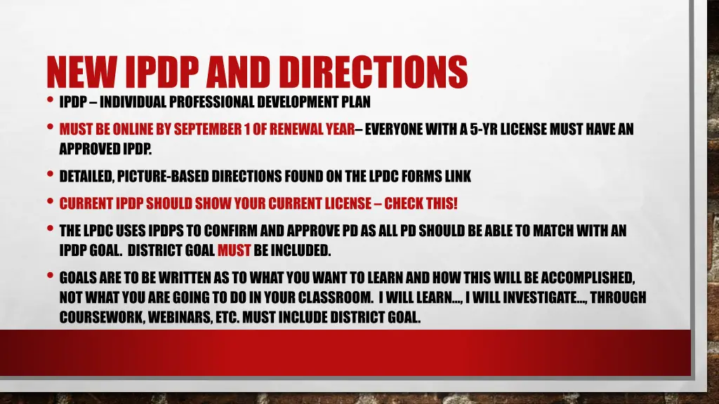 new ipdp and directions ipdp individual