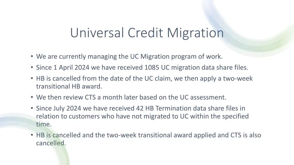 universal credit migration