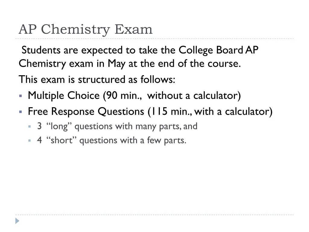 ap chemistry exam