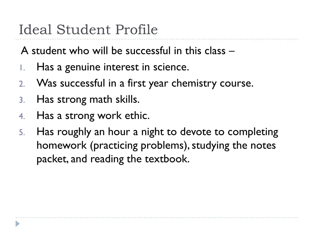 ideal student profile