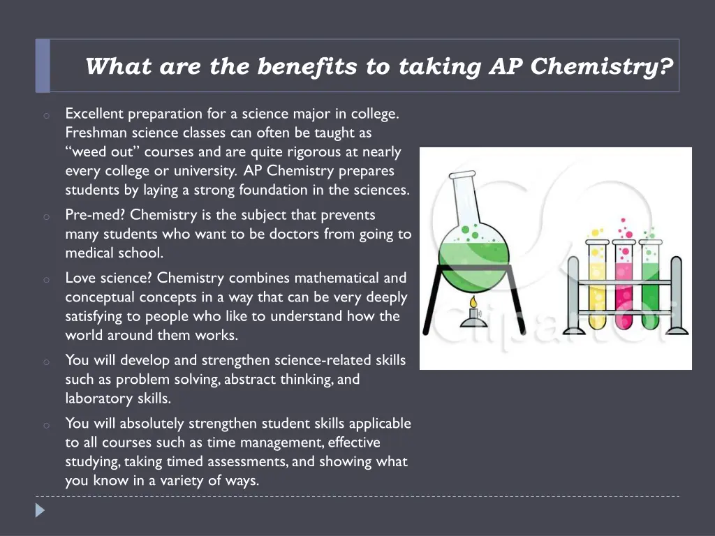 what are the benefits to taking ap chemistry