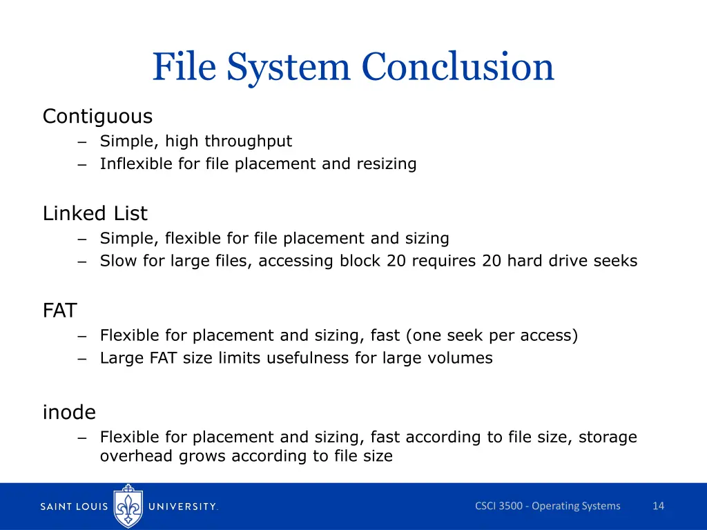 file system conclusion
