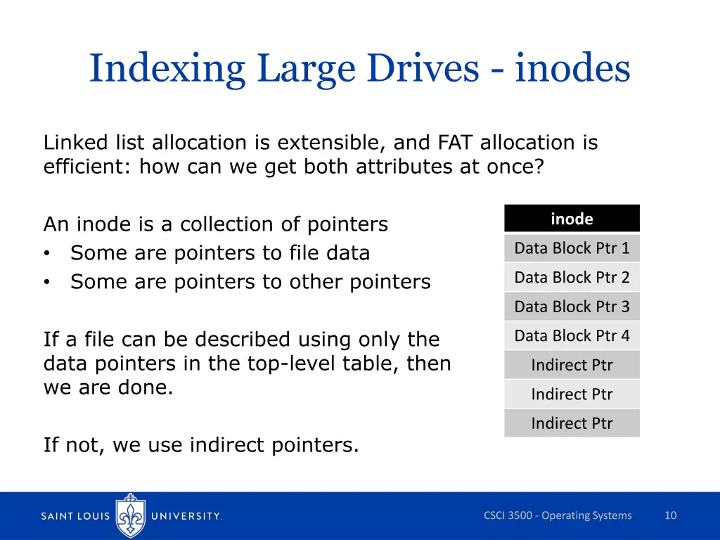 indexing large drives inodes
