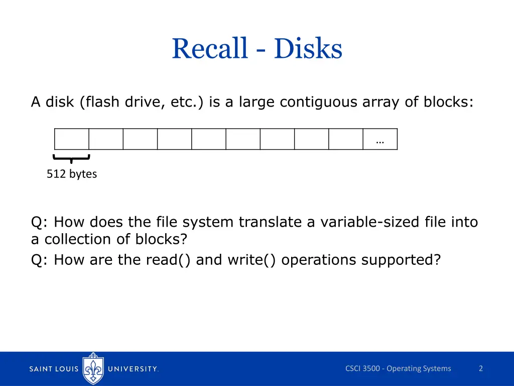 recall disks