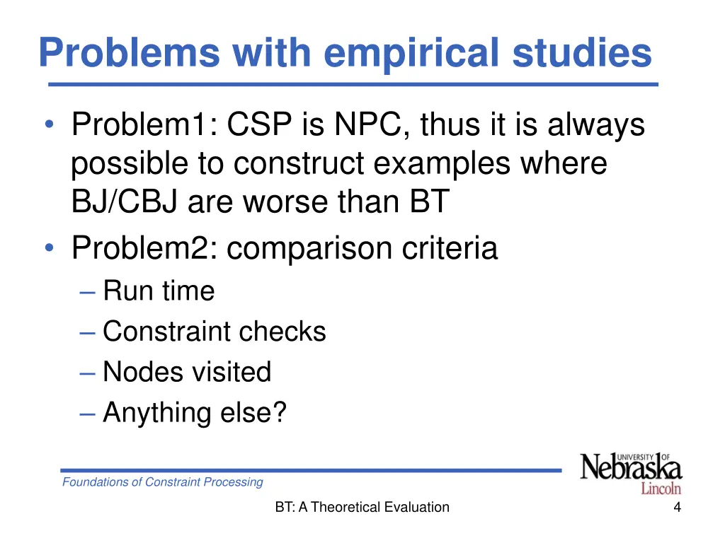 problems with empirical studies