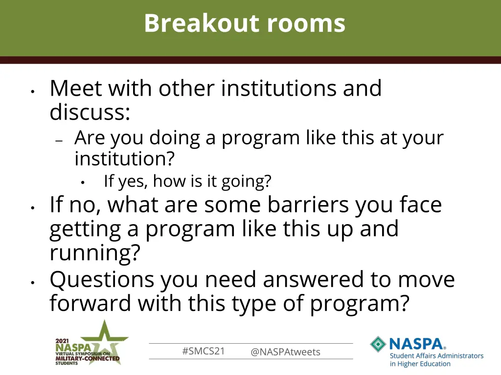breakout rooms