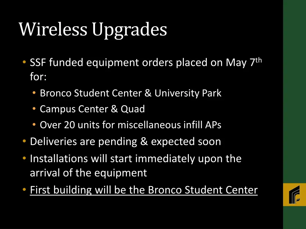wireless upgrades
