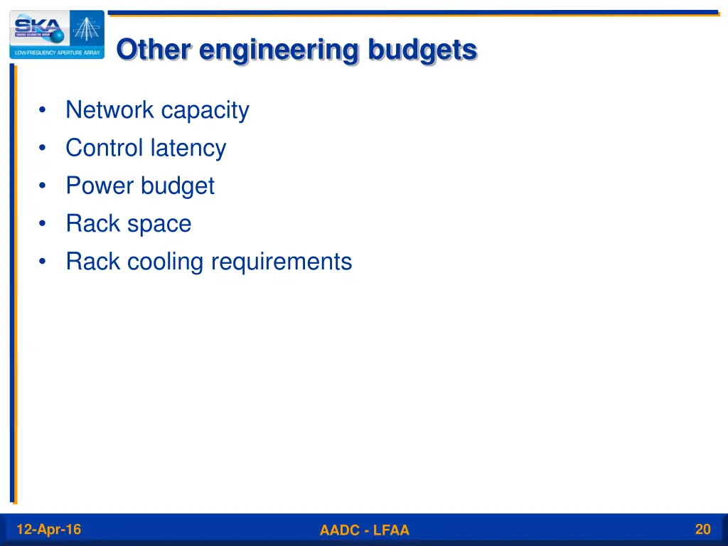other engineering budgets