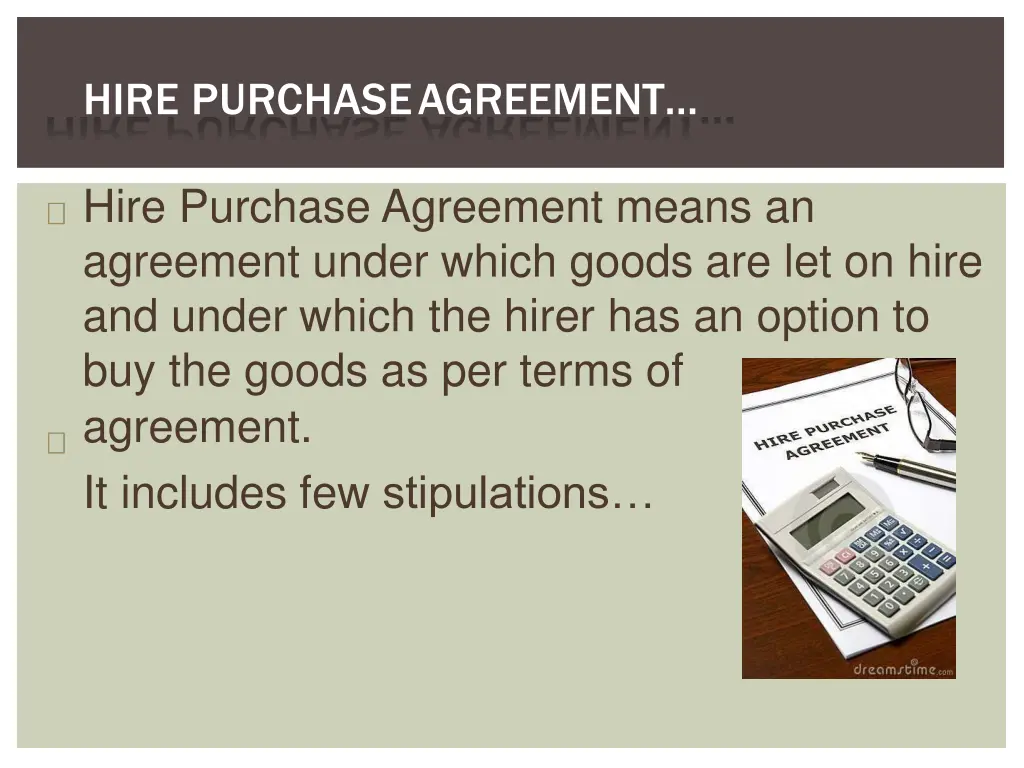 hire purchase agreement