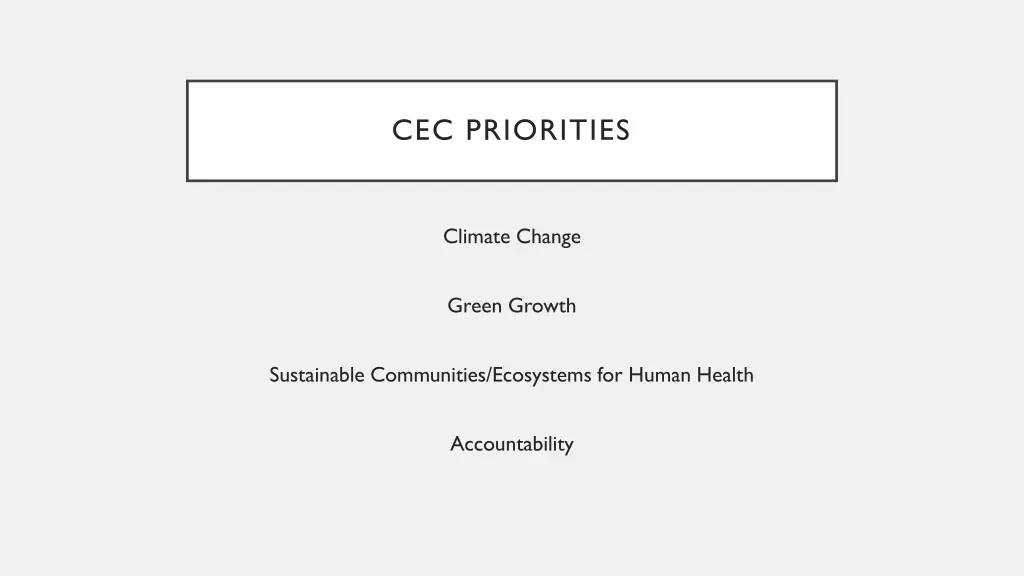cec priorities