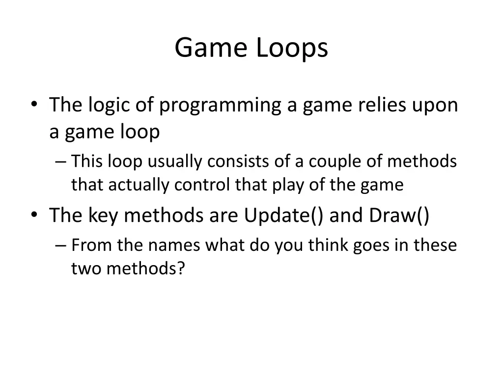 game loops