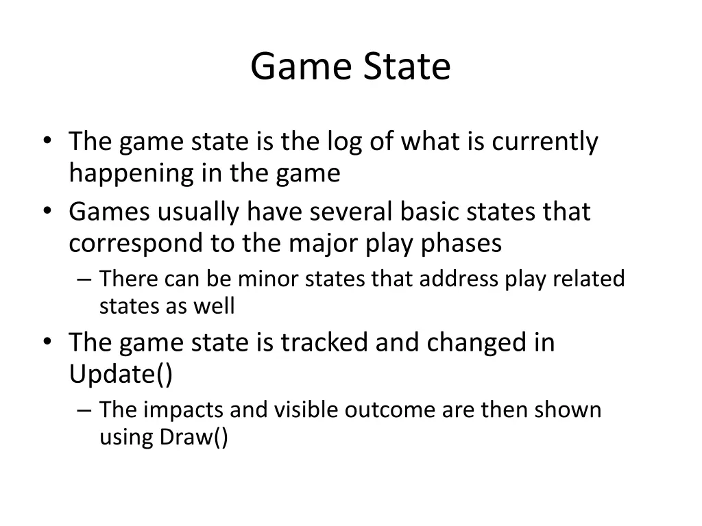game state