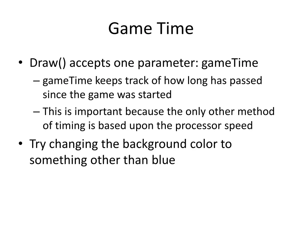 game time