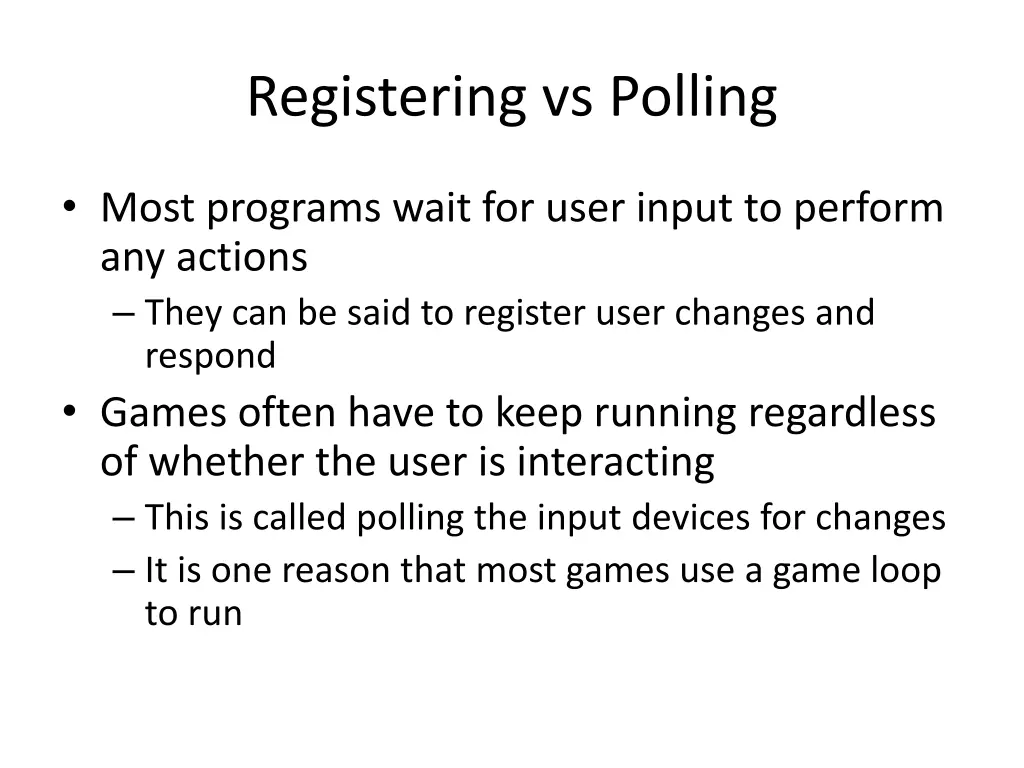registering vs polling