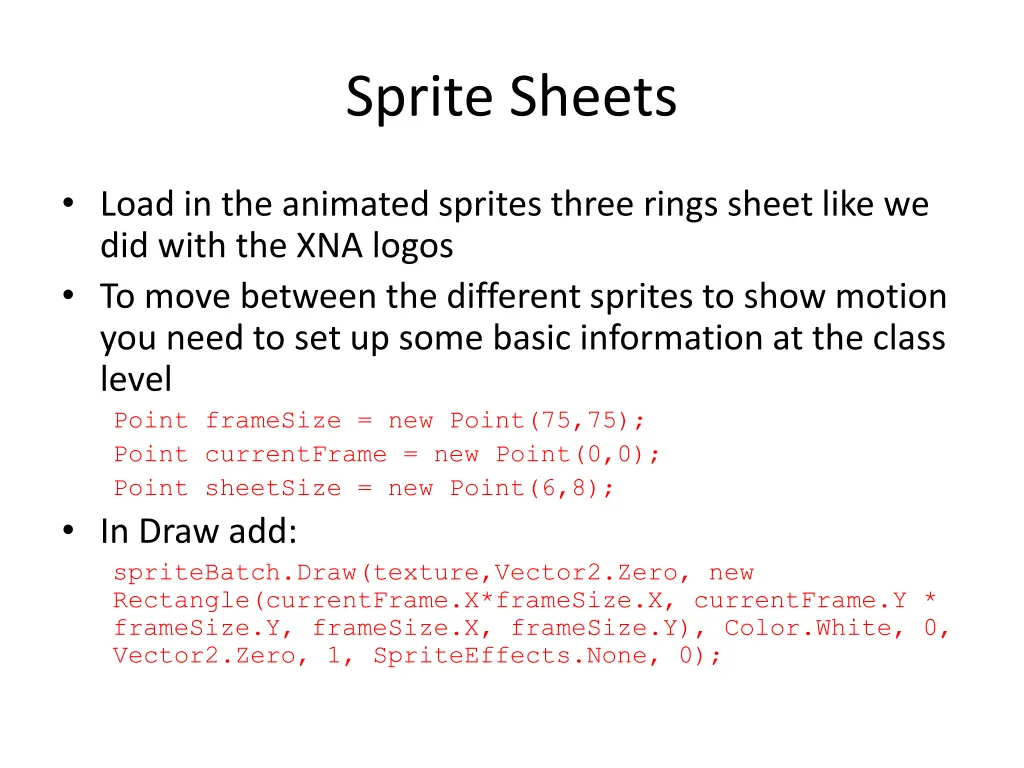 sprite sheets