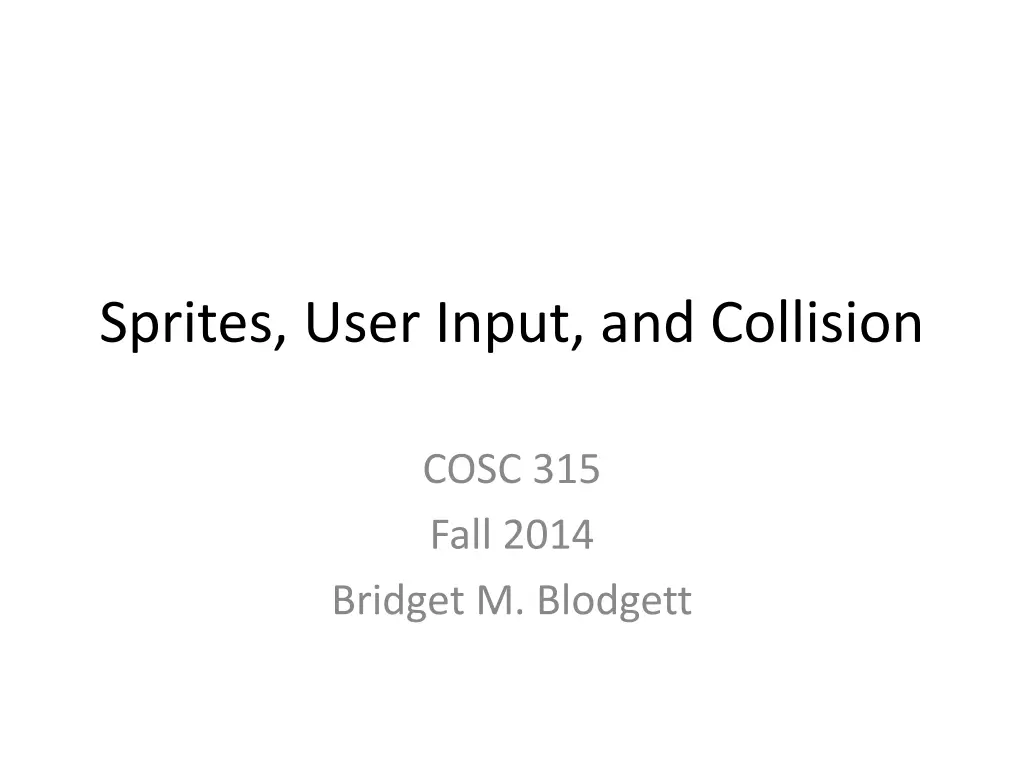 sprites user input and collision