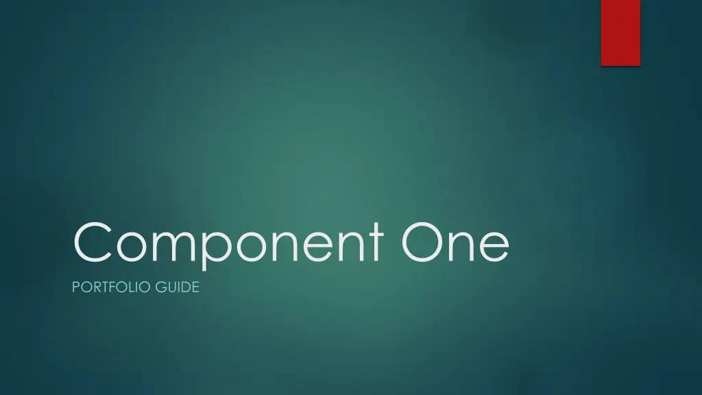 component one portfolio guide