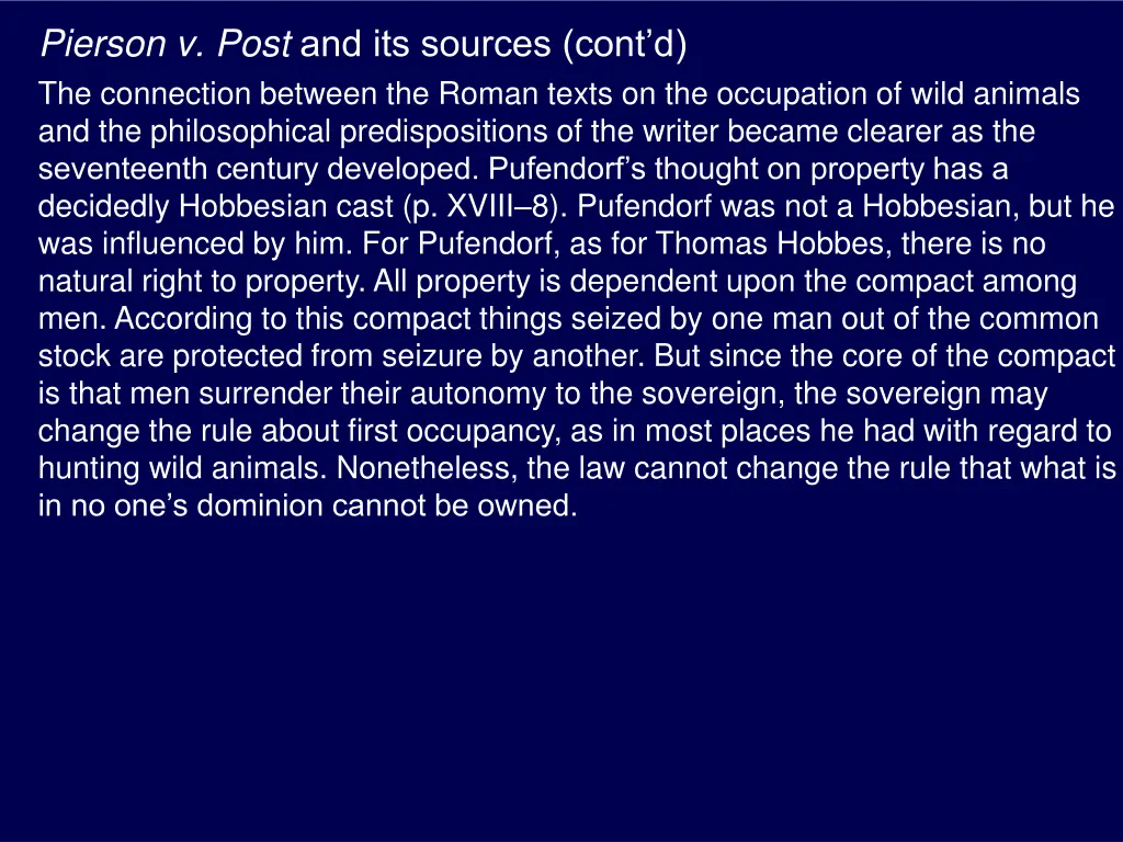 pierson v post and its sources cont
