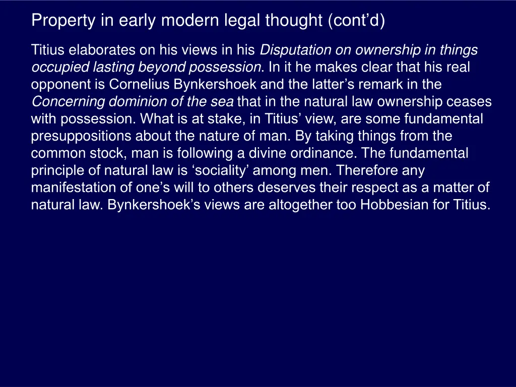 property in early modern legal thought cont d