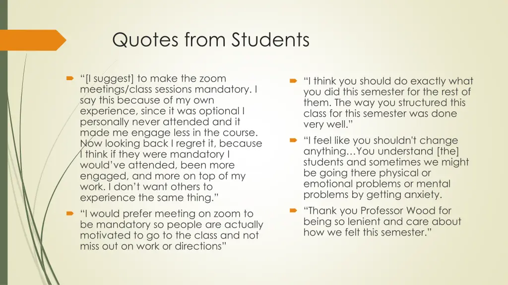 quotes from students