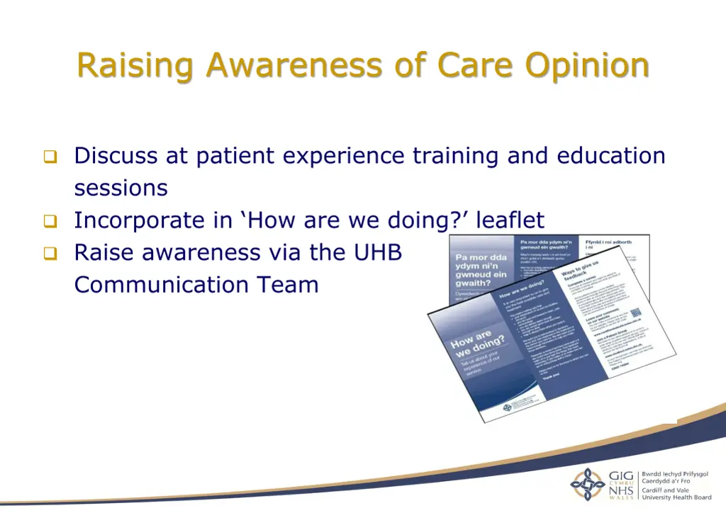 raising awareness of care opinion