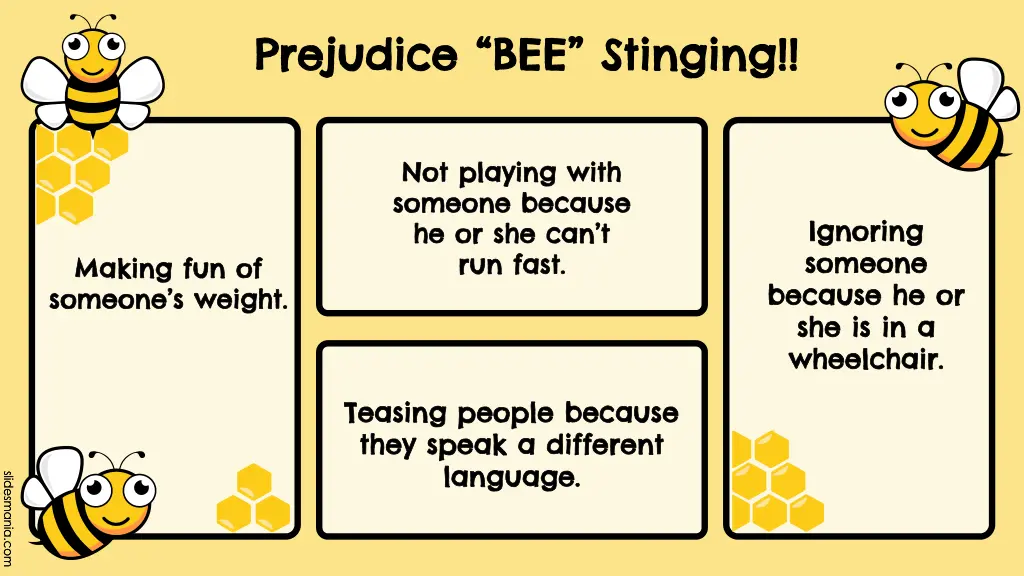 prejudice bee stinging prejudice bee stinging