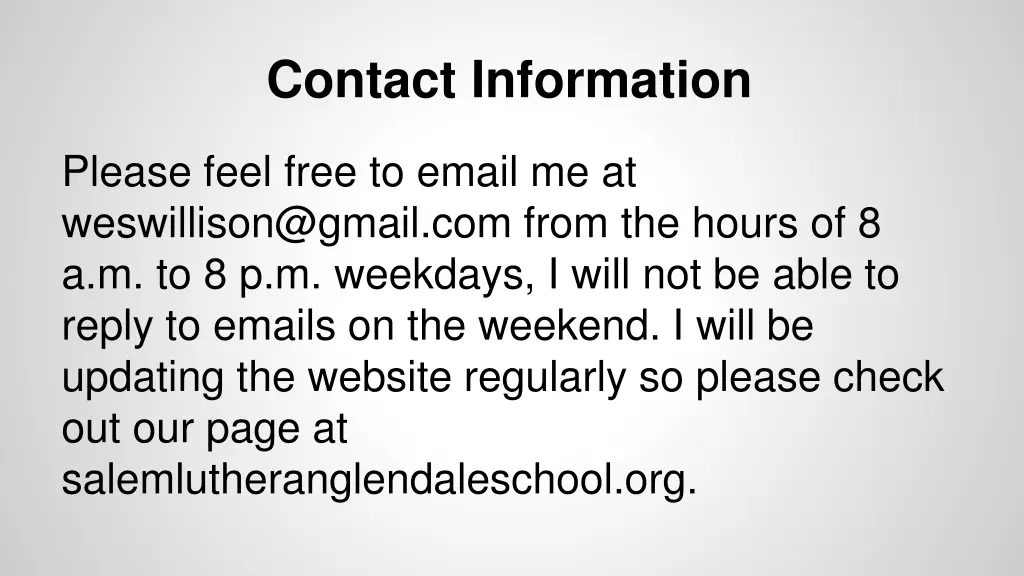 contact information