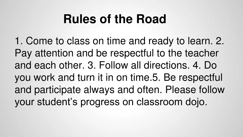 rules of the road